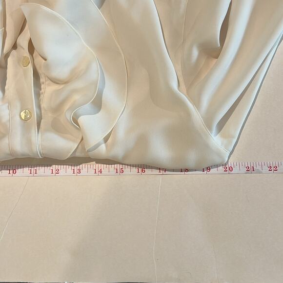 Vintage Rafaella Ruffle Blouse Sz 14 Quiet Luxury Old Money Unique Collar - Picture 5 of 7